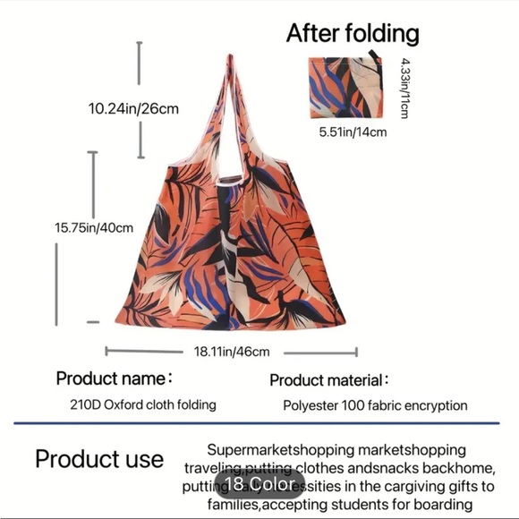 Pink & Blue Ice Cream Cones Grocery Shopping Tote Bag - Picture 3 of 3